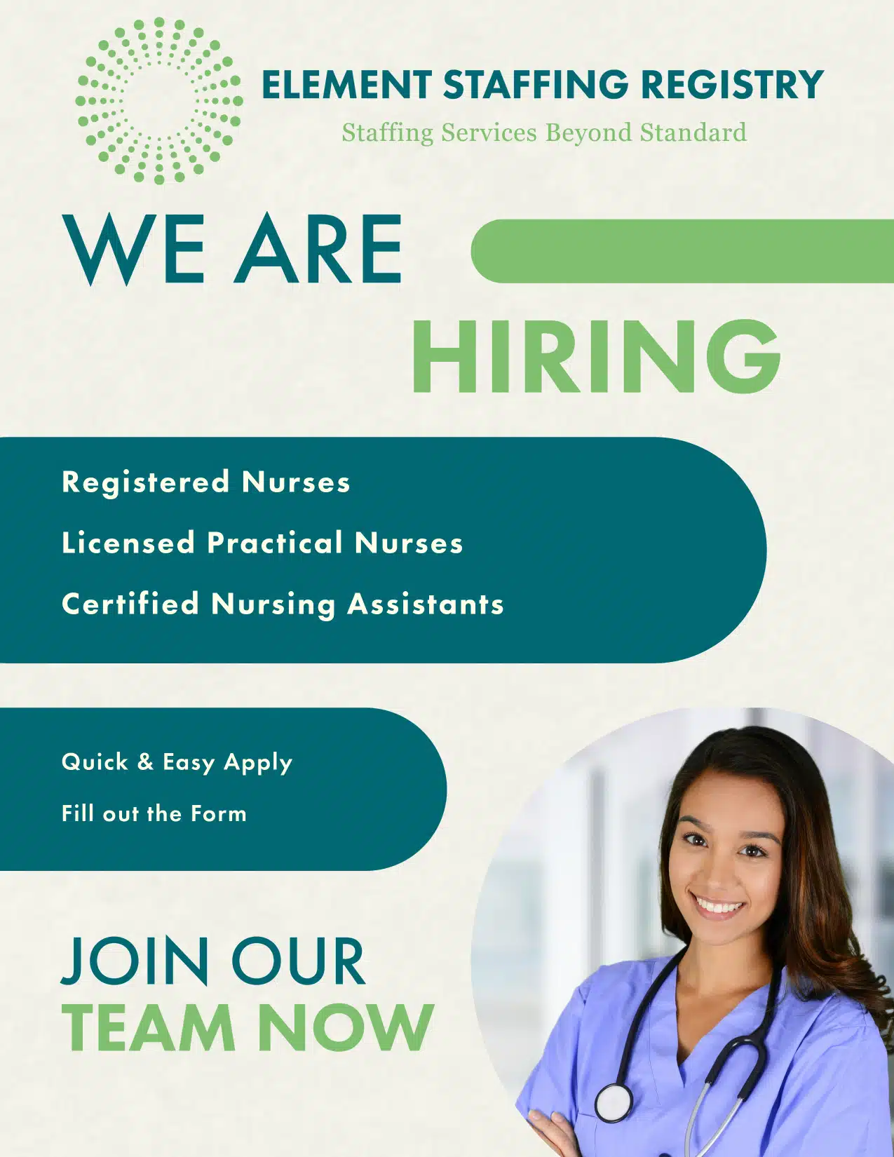Join The Top Healthcare Staffing Agency Apply now with Element Staffing Registry, the top healthcare staffing agency in New York.
